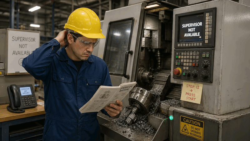 Worker with manual