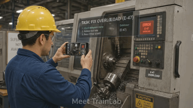 AR interface on machine